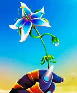 Blue Zelda Flower Diamond Painting