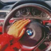 Bmw Steering Wheel With Hand Diamond Painting