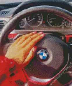 Bmw Steering Wheel With Hand Diamond Painting