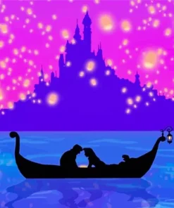 Boat From Tangled Silhouette Diamond Painting