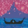 Boat From Tangled Silhouette Diamond Painting