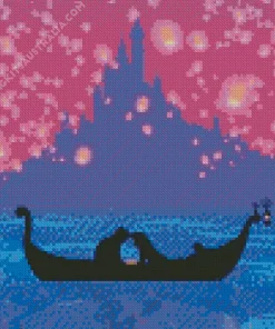 Boat From Tangled Silhouette Diamond Painting