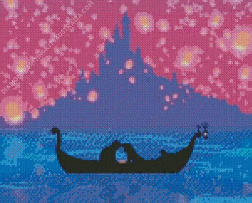 Boat From Tangled Silhouette Diamond Painting