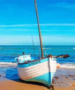 Boat On Beach Diamond Painting