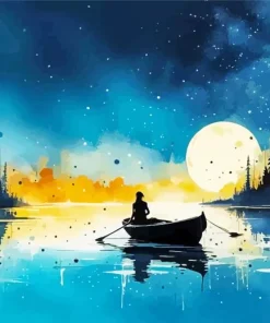 Boat Silhouette Diamond Painting