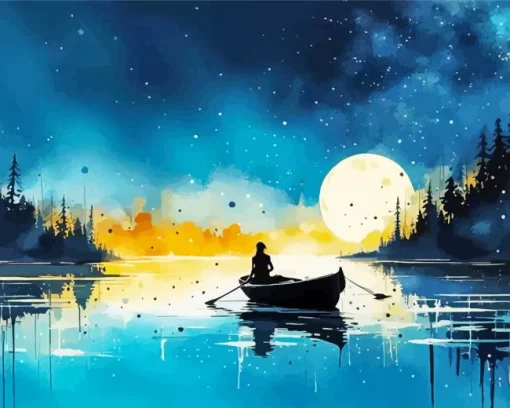 Boat Silhouette Diamond Painting