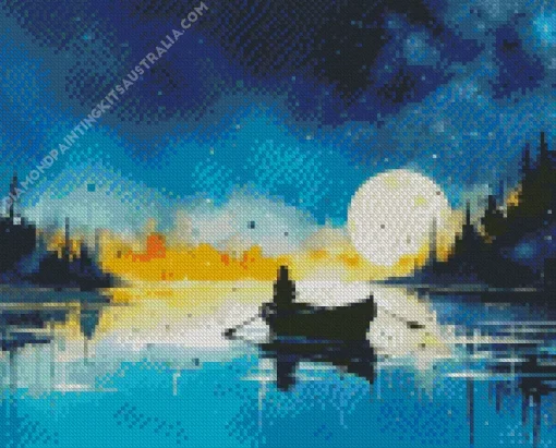 Boat Silhouette Diamond Painting