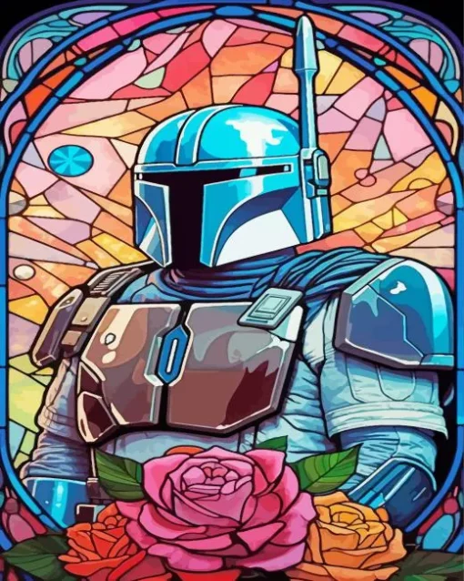 Boba Fett Stained Glass Diamond Painting