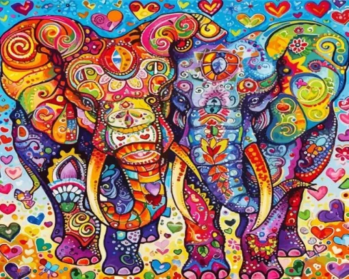 Bohemian Elephants Diamond Painting