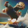 Chicken Surfing Diamond Painting