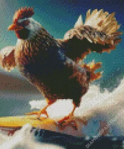 Chicken Surfing Diamond Painting