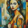 Colorful Cubism Lady Diamond Painting