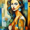 Colorful Cubism Lady Diamond Painting