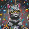 Colorful Dj Cat Diamond Painting