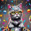 Colorful Dj Cat Diamond Painting