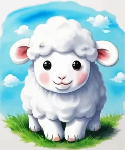 Cute Fluffy Lamb Diamond Painting