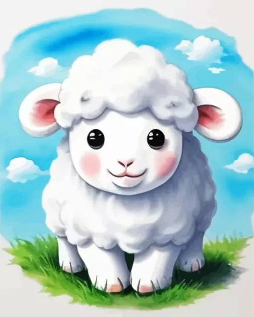 Cute Fluffy Lamb Diamond Painting