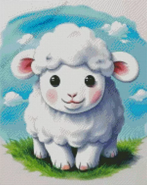 Cute Fluffy Lamb Diamond Painting