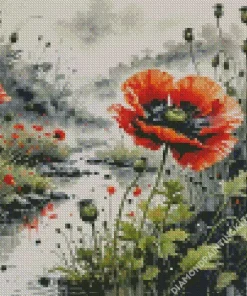 Flower Poppy Art Diamond Painting