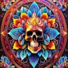 Flower Skull Mandala Art Diamond Painting