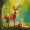 Fox And Gazelle Diamond Painting