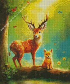 Fox And Gazelle Diamond Painting