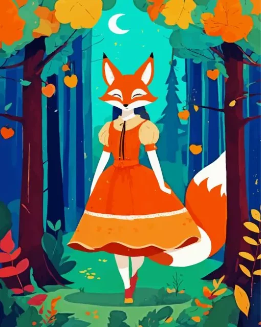 Fox Woman Diamond Painting