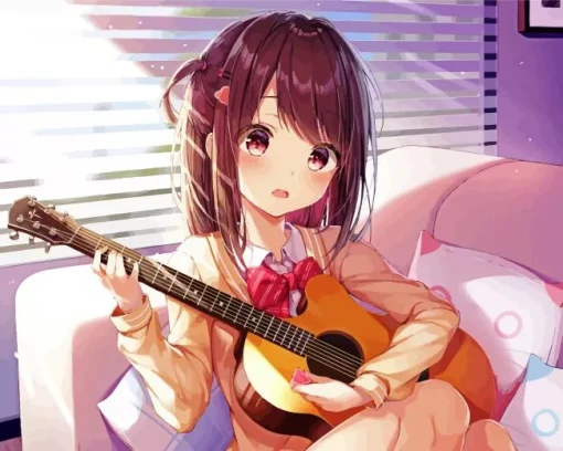 Guitarist Anime Girl Diamond Painting