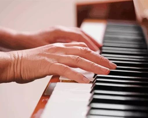 Hands Playing Piano Diamond Painting