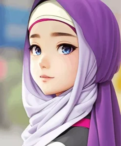 Hijab Anime Girl Diamond Painting