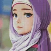 Hijab Anime Girl Diamond Painting