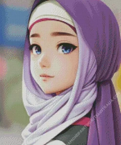 Hijab Anime Girl Diamond Painting