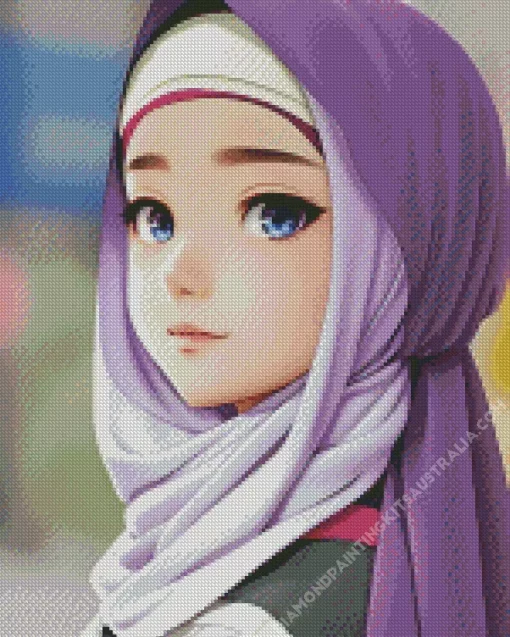 Hijab Anime Girl Diamond Painting