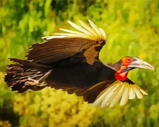 Hornbill Bird Flying Diamond Painting