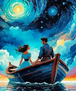 Lovers On Boat Diamond Painting