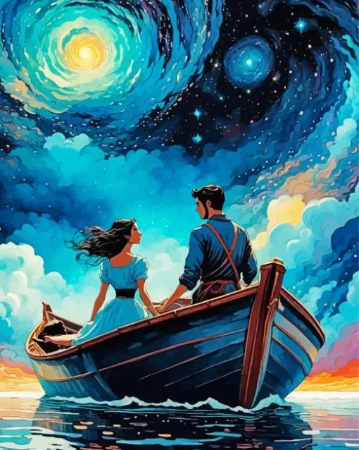 Lovers On Boat Diamond Painting