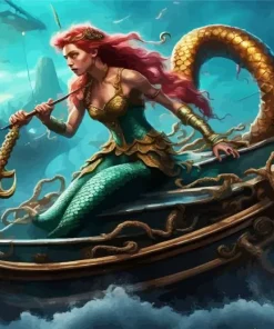 Mermaid On Boat Diamond Painting