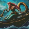 Mermaid On Boat Diamond Painting