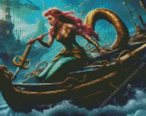 Mermaid On Boat Diamond Painting