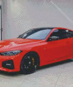 Orange Bmw Lava Diamond Painting