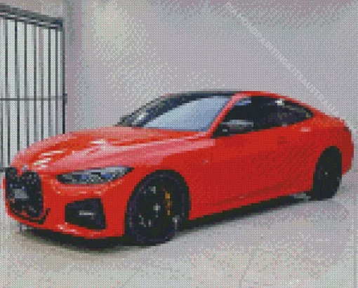 Orange Bmw Lava Diamond Painting