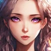 Purple Eyes Girl Diamond Painting