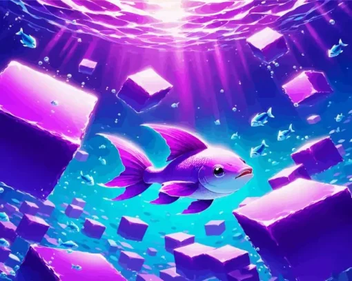 Purple Fish Diamond Painting