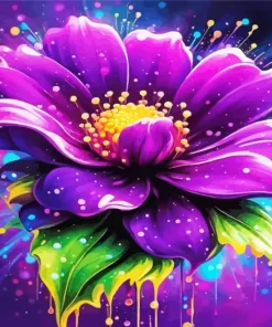 Purple Magical Flower Diamond Painting