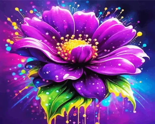 Purple Magical Flower Diamond Painting