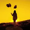 Silhouette Girl With Balloons Diamond Painting