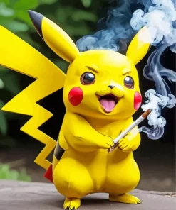 Smoking Pikachu Diamond Painting