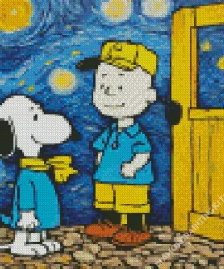 Starry Night Snoopy Diamond Painting