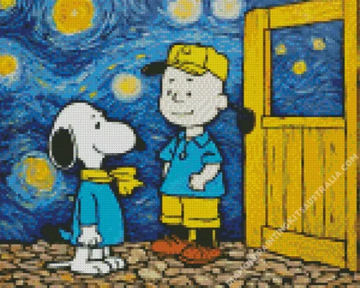 Starry Night Snoopy Diamond Painting