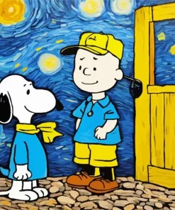 Starry Night Snoopy Diamond Painting